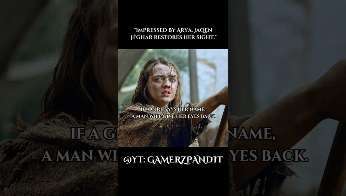 Impressed by Arya, Jaqen H’ghar restores her sight🔥⚔️☠️| #gameofthrones