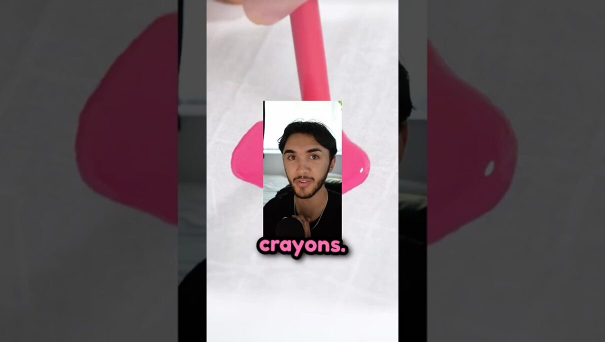 He made cotton candy crayons… #shorts #shortsfeed #youtubeshorts #cringe #lifehack #comedy #funny