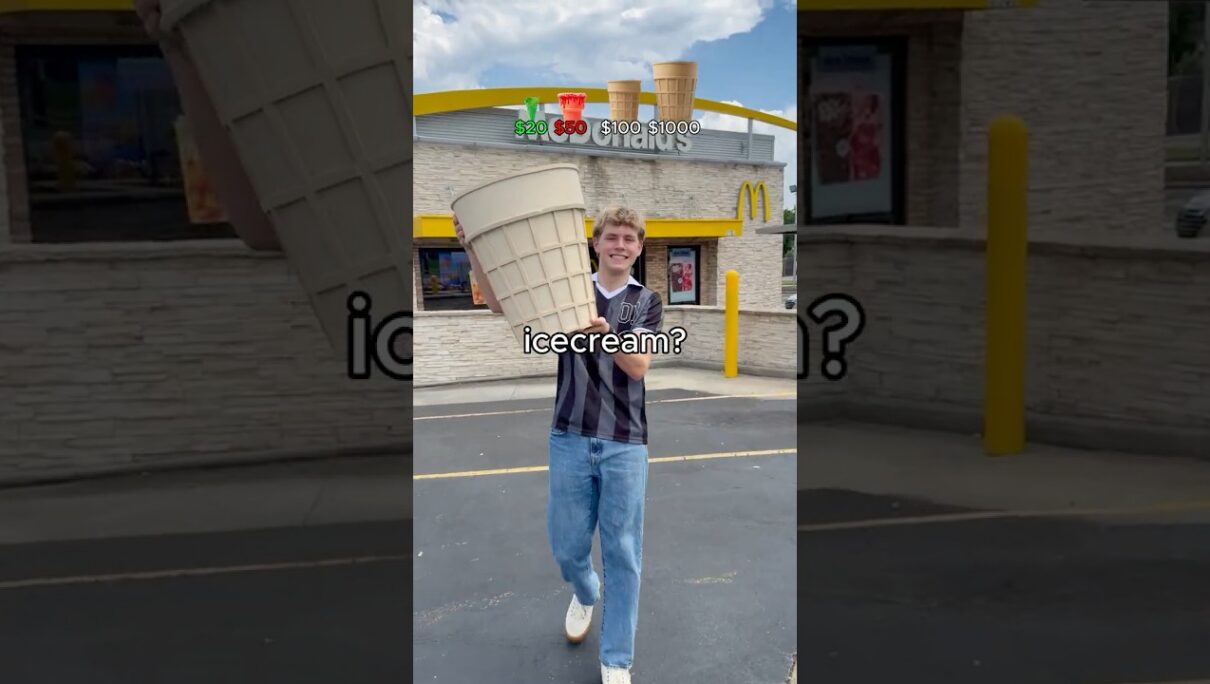 Will McDonald’s Fill ANY Size Cone? #icecream #food #shorts