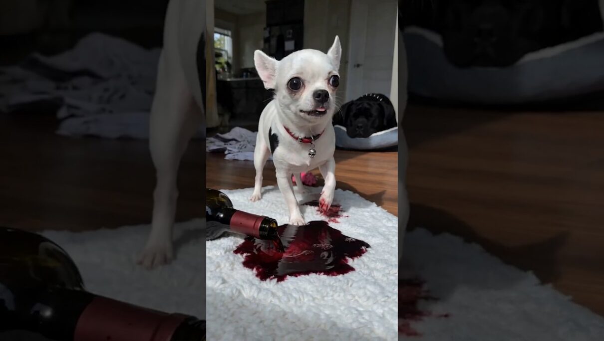 World’s Naughtiest Chihuahua Spills Red Wine 😂🍷